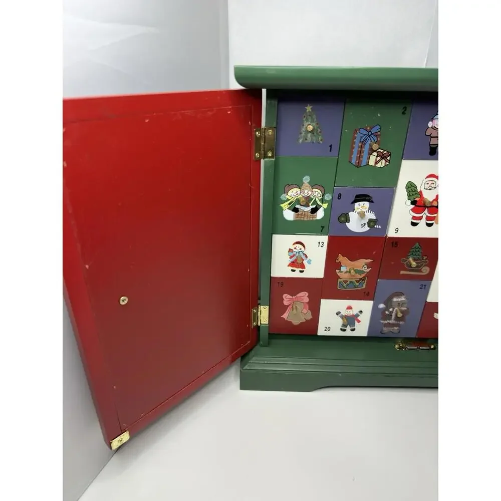Vintage 2003 Thomas Pacconi Classics Christmas Wooden Advent Calendar w/ Drawers - Picture 7 of 9
